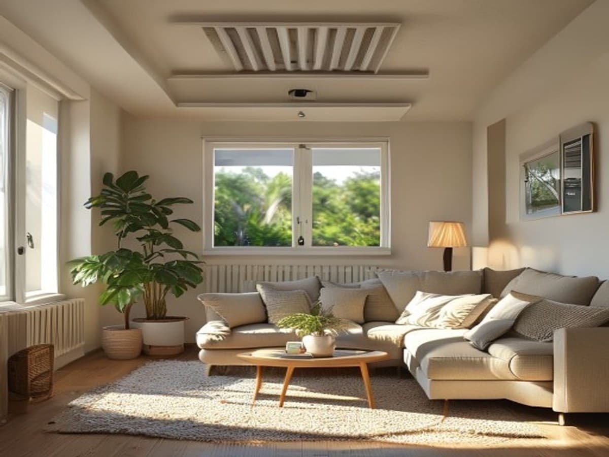 Spacious master bedroom maintained at optimal temperature with a zoned HVAC system