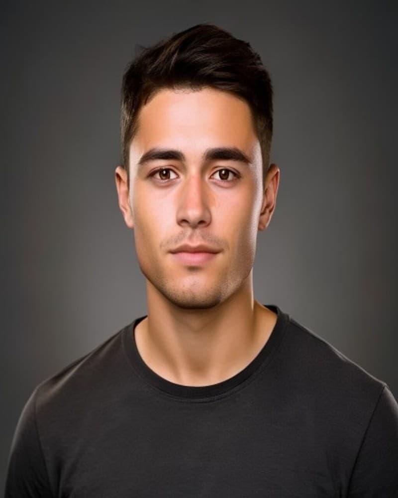 A human face, representing the human direction behind every project
