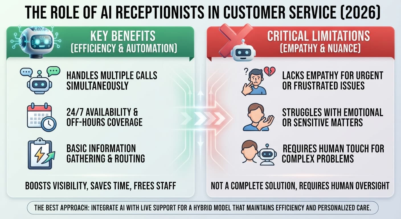 AI Receptionists Small Business 2026: What They Can and Can't Replace