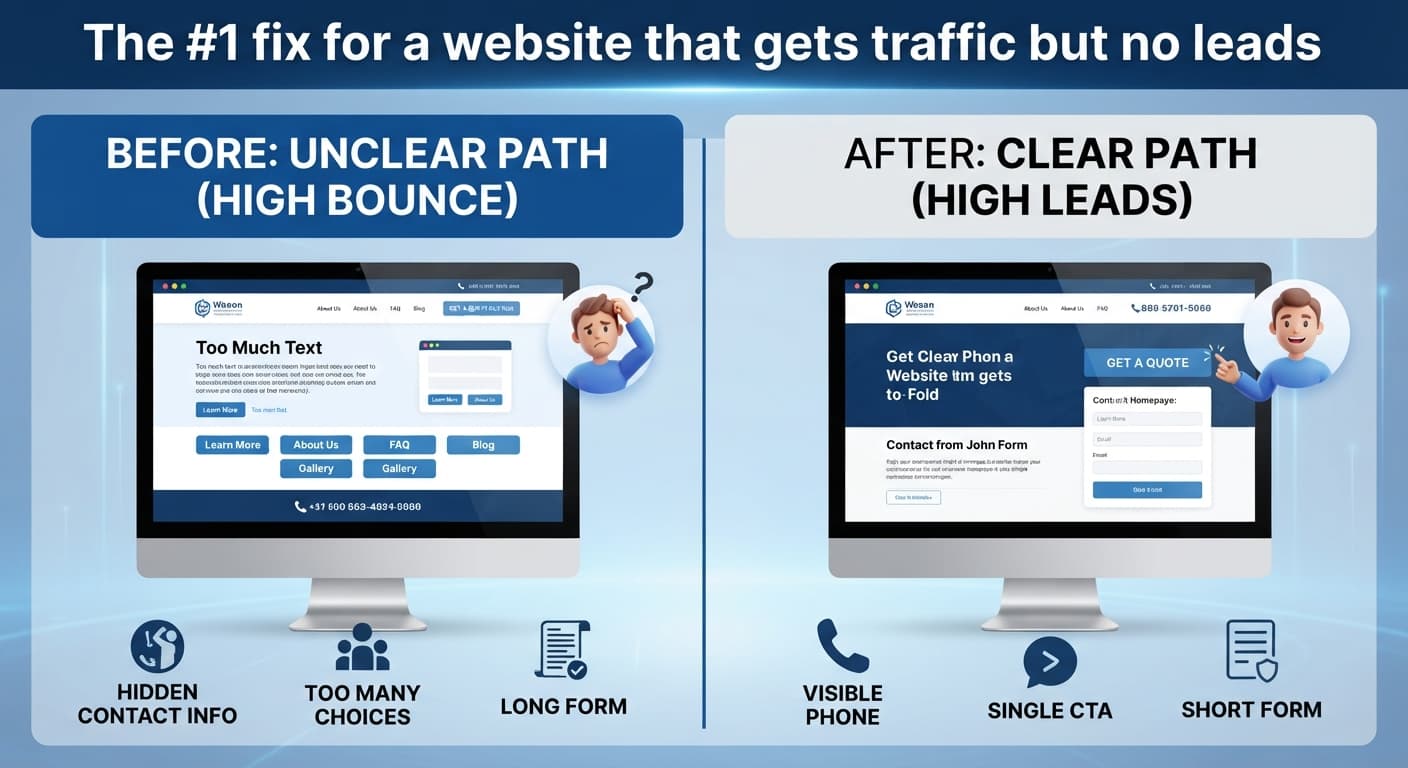 The #1 fix for a website that gets traffic but no leads