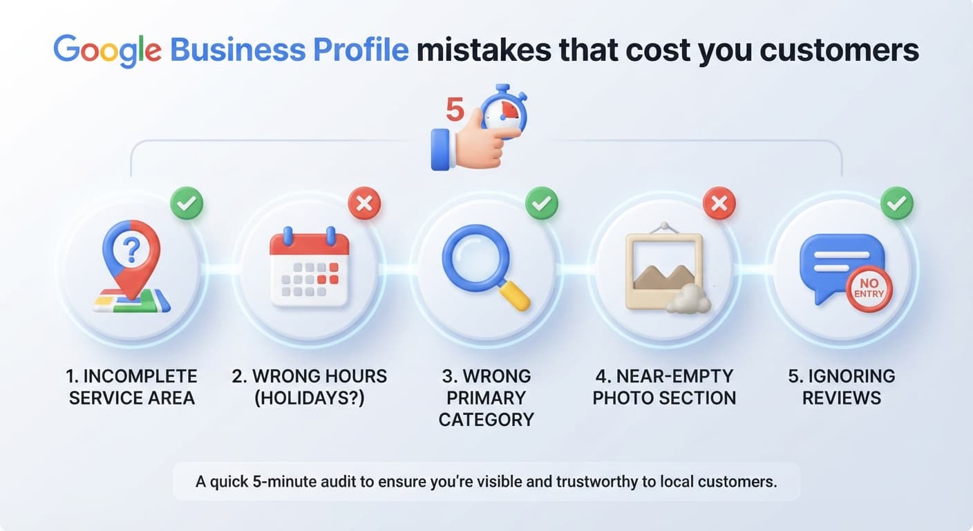 Google Business Profile mistakes that cost you customers