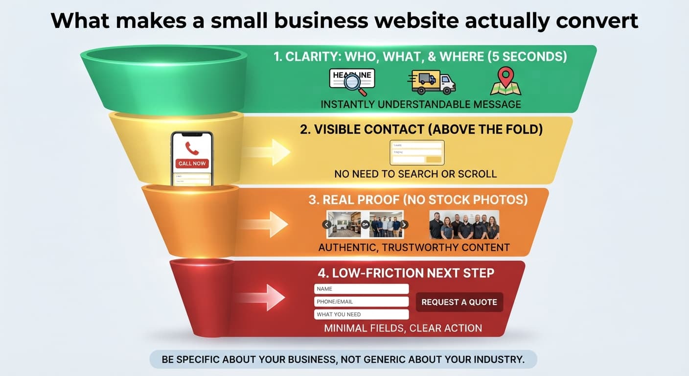 What makes a small business website actually convert